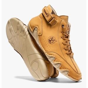 Flyland 9008 Mens Golden Leather Chukka Boots Lace Up Ankle Shoes Size 9.5 NEW